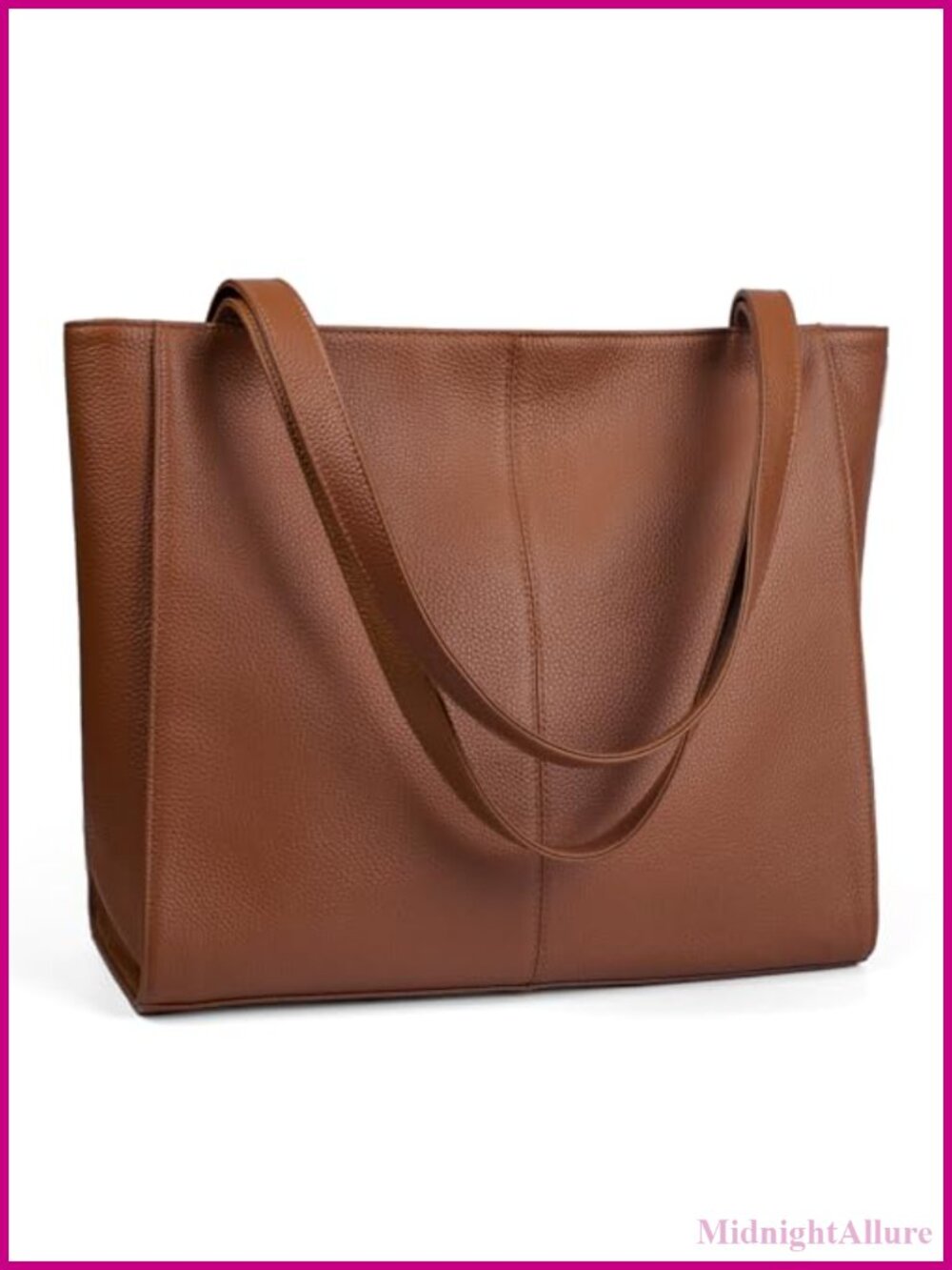 Genuine Leather Tote Bag with 14" Laptop Compartment